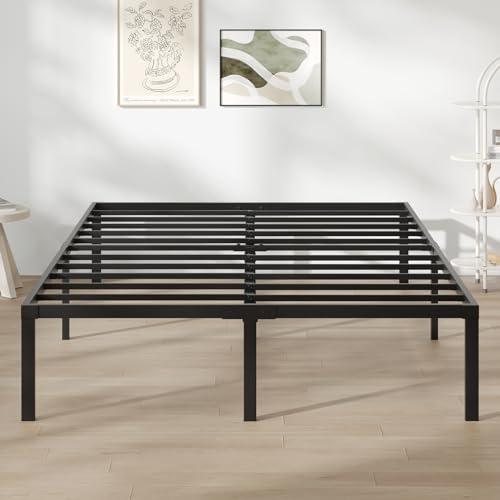 NOVILLA QUEEN BED FRAME 14 INCH METAL PLATFORM N-F10013-Q-BK - BLACK - Like New