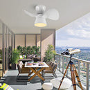 HUEOCZW 21" Small Ceiling Fan Light Remote Flush Mount - White - Brand New