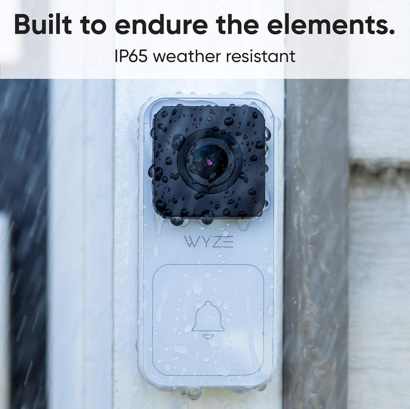WYZE Video Doorbell with Chime, 1080p Night Vision Hardwire, WVDB1WC1-RF - WHITE - Like New