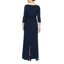 SL FASHIONS WOMEN' S.L. FASHIONS LONG RUCHED WAIST REG PLUS PETITE 10P - NAVY - Brand New