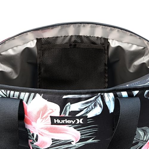 HURLEY COOLER TOTE BAG 19x7x14 - FLORAL/BLACK - Like New