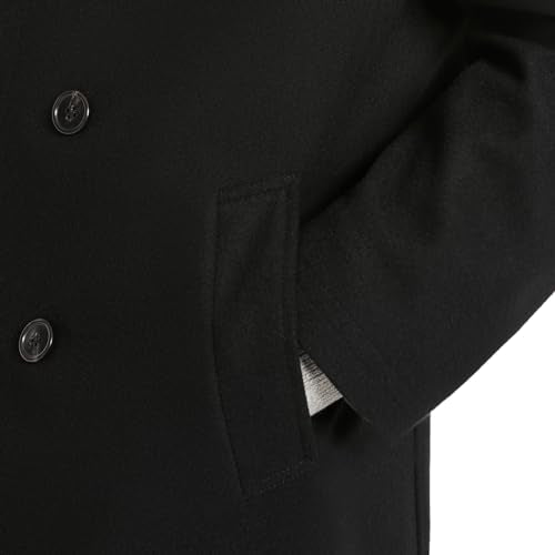 BEN SHERMAN MEN'S BRENTON DOUBLE BREASTED WOOL OVERCOAT - SIZE: MEN S - BLACK - Brand New