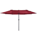OUTSUNNY EXTRA LARGE 15 FT PATIO UMBRELLA, DOUBLE-SIDED LARGE - - Scratch & Dent