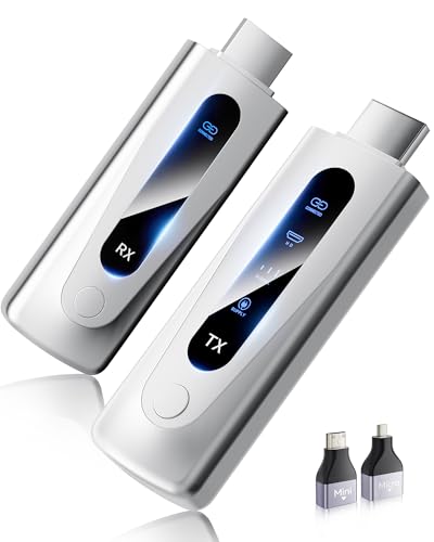 ROSH 2025 UPGRADED WIRELESS HDMI TRANSMITTER RECEIVER 328FT/100M - SILVER - Like New