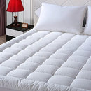 EASELAND Queen Size Mattress Pad Pillow Top Mattress Cover Quilted Fitted - Like New