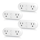 HBN SMART PLUG 15A WIFI&BLUETOOTH OUTLET EXTENDER DUAL SOCKET U153T-4P - WHITE - Like New