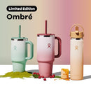 HYDRO FLASK 32 OZ TRAVEL TUMBLER WITH HANDLE, LID, STRAW - INSULATED - OMBRE - Like New