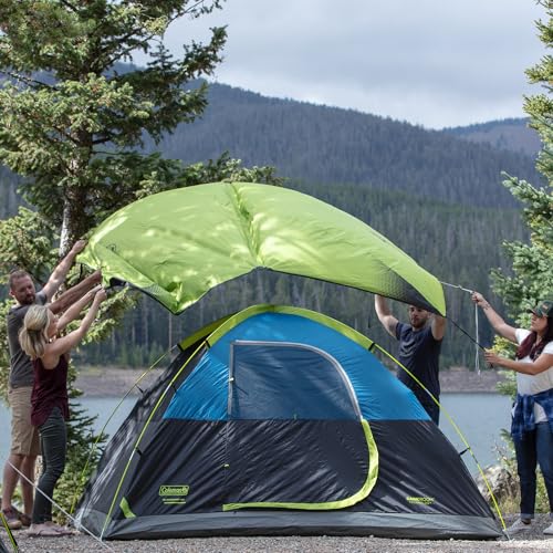 COLEMAN SUNDOME DARK ROOM 4 PERSON TENT 2000032253 - BLACK/LIME GREEN - Like New