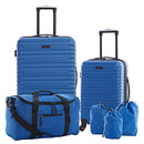 Travelers Club 6 Piece Orion Luggage and Travel Accessories Set, Blue - Like New