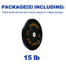 BALANCEFROM OLYMPIC BUMPER PLATE WEIGHT PLATE WITH STEEL HUB,BLACK, 15LBS SINGLE - Like New