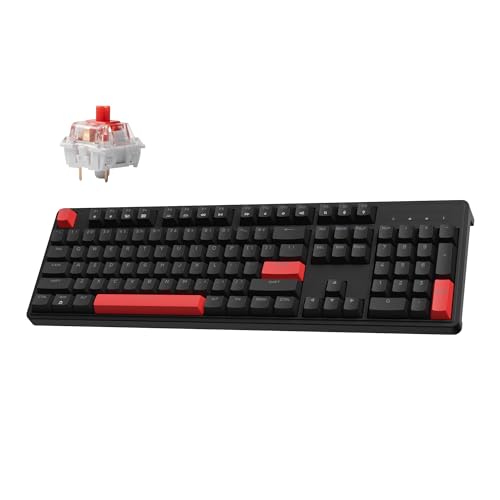 LEMOKEY X3 WIRED MECHANICAL GAMING KEYBOARD 100% LAYOUT RED SWITCH - BLACK Like New