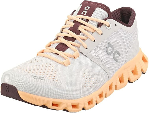 ON WOMEN'S CLOUD X SNEAKERS - SIZE: WOMEN 11 (AU/UK W9) (EU W43) - SILVER/ALMOND - Like New