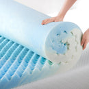 ZINUS 1.5" SWIRL GEL COOLING MEMORY FOAM MATTRESS QUEEN NEW SMALL BOX WHITE/BLUE - Brand New
