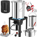 PIPOPA 30QT TURKEY & 10QT FISH FRYER SET STAINLESS STEEL 300F-003-SS - Like New