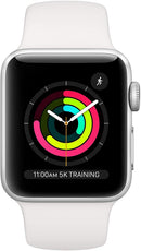 For Parts: APPLE WATCH SERIES 3 GPS 38mm MTEY2LL/A SILVER ALUMINUM WHITE - PHYSICAL DAMAGED