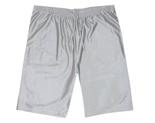 JUMP START MEN'S MOISTURE-WICKING PERFORMANCE DAZZLE SHORTS - SIZE: 2XL - SILVER - Brand New