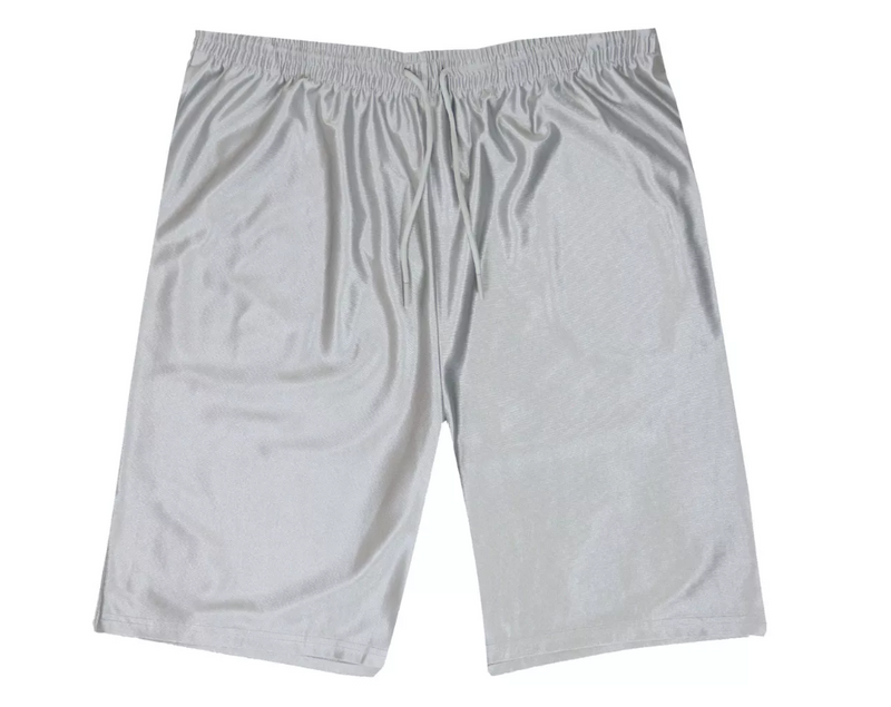 JUMP START MEN'S MOISTURE-WICKING PERFORMANCE DAZZLE SHORTS - SIZE: 2XL - SILVER - Brand New