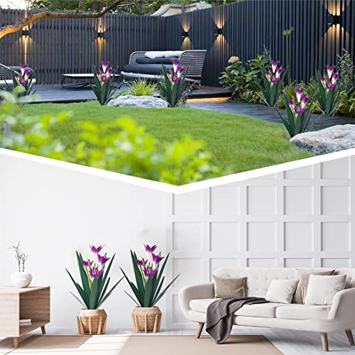 Homight Metal Agave Plant Outdoor (3 Big Purple Lilies) HM-390-345 - Purple - Like New