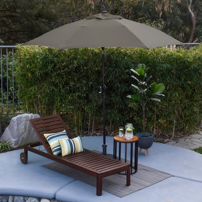 ASTELLA 9-FEET ALUMINUM GRAY PUSH-BUTTON TILT MARKET PATIO UMBRELLA - TAUPE - Like New