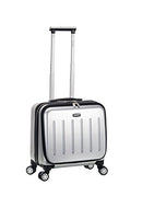 ROCKLAND REVOLUTION HARDSIDE ROLLING COMPUTER CASE 16"X9"X17" BF29 - SILVER - Like New