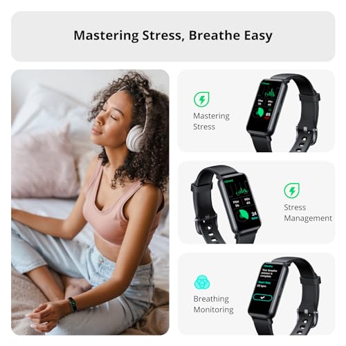 AKAGEAR FITNESS ACTIVITY TRACKER SLEEP BLOOD OXYGEN MONITORING 5ATM - BLACK - Like New