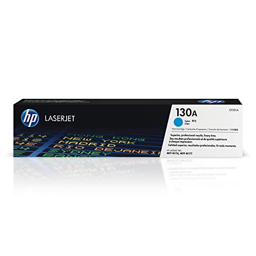 HP 130A CYAN TONER CARTRIDGE WORKS WITH HP COLOR LASERJET PRO MFP M176,M177 - Brand New