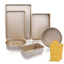KITCOM Bakeware Sets Textured 6-Piece Sheet Pan, Roasting Pan, KCM9508X - Gold - Like New