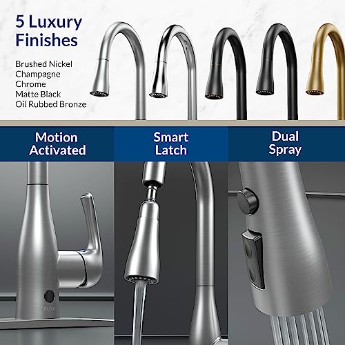 BIO BIDET FLOW TOUCHLESS KITCHEN FAUCET UP-7000BN - BRUSHED NICKEL - Like New