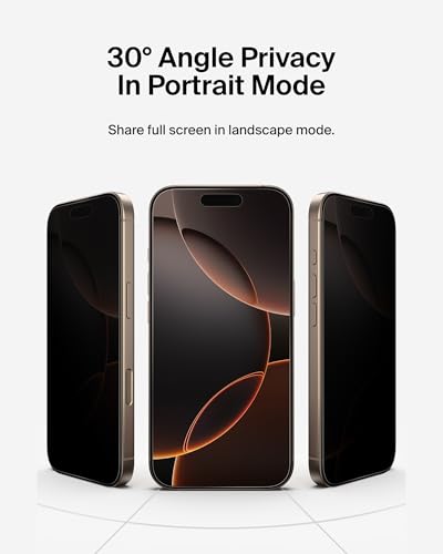 Belkin InvisiGlass Privacy Screen Protector iPhone 16 Pro Scratch-Resistant - Like New