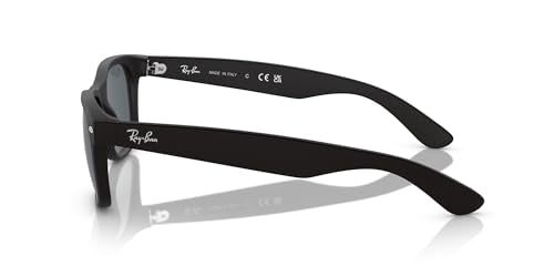 RayBan RB2132 New Wayfarer Square Rubber Black Blue Size 55 - Like New