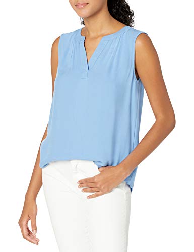 AMAZON ESSENTIALS WOMEN'S SLEEVELESS WOVEN SHIRT - MEDIUM - FRENCH BLUE - Brand New