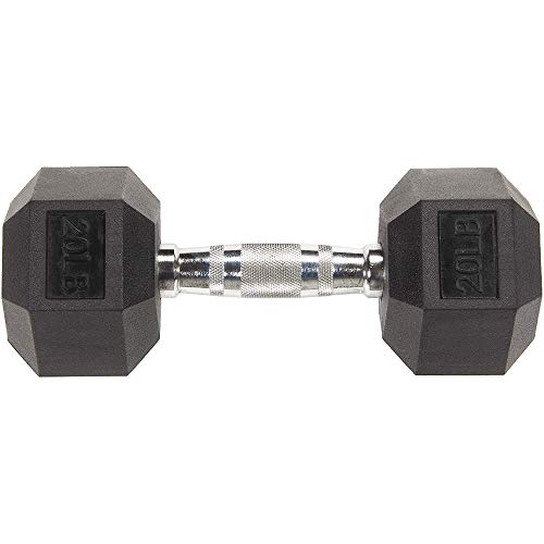 BALANCEFROM PREMIUM RUBBER ENCASED HEX DUMBBELL SET - DB20P - BLACK - Like New