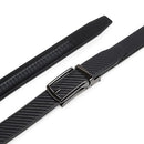 CARLO FELLINI GENUINE LEATHER RATCHET BELT ADJUSTABLE TRACK BELT - CARBON - Like New
