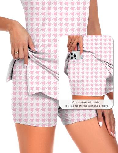 FKEEP Women's Tennis Golf Dress Outfits Athletic Workout Dress 2XL Pink Plaid - Brand New