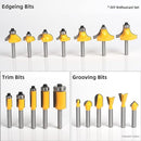 TOOLDO Router Bit Set 35 Pcs 1/4 inch Shank Professional Router Bit Kit - Yellow Like New