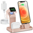 BEACOO 3 IN 1 CHARGING STATION IPHONE AIRPODS 15W ADAPTER ST-A8-R - ROSE GOLD - Like New