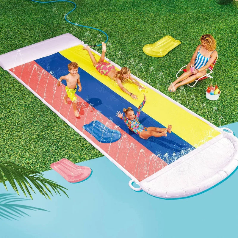 SUN SQUAD TRIPLE WATER SLIDE - RED BLUE YELLOW - Like New