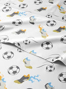 CGK UNLIMITED KIDS FULL SIZE SOCCER BED SHEETS - 4 PIECE SOCCER SHEET SET - Brand New