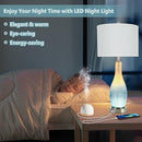 BESLOWE 26’’ TALL GLASS TABLE LAMPS SET OF 2 - WHITE&LIGHT BLUE - Like New