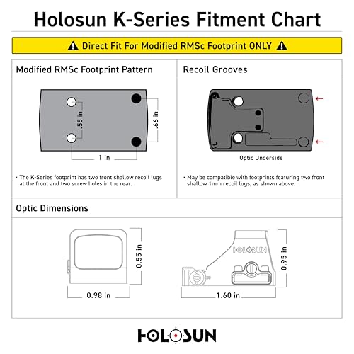 HOLOSUN HS407K X2 RED 6 MOA DOT OPEN REFLEX OPTICAL SIGHT - - Scratch & Dent