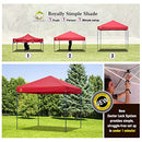 CROWN SHADES Patented 8ft x 8ft Outdoor Pop up Portable Shade B0BKPMHPNF - Red - Brand New