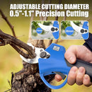 AZZUNO CORDLESS ELECTRIC PRUNING SHEARS LCD SK5 BLADES 2 BATTERIES - BLUE/BLACK - Like New