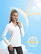 Women's Tennis Golf Shirt Long Sleeved Top Sport Activewear V-Neck Workout - Brand New