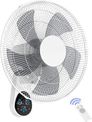 Wall Mount Fan 16" Wall Fan 5 Blade Oscillation Multifunctional Timer B0BZYT8VWL - Like New