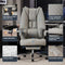 EXCEBET BIG AND TALL OFFICE CHAIR 400LBS WIDE SEAT LEATHER - LIGHT GRAY - Like New