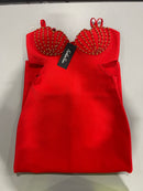 FASHION NANA FITTED DRESS - SIZE: WOMEN M - RED - Brand New