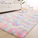 Zareas Fluffy Area Rug 4x6 Feet Black Plush Modern Indoor Shower Rug Non-Slip - Like New