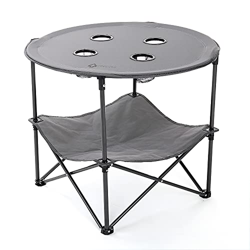 ARROWHEAD OUTDOOR 28” (71cm) Heavy-Duty Portable Folding Table, 4 Cup Holders Like New