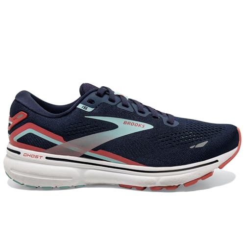 1203801B420 BROOKS GHOST 15 WOMEN RUNNING SHOE PEACOAT/CANAL BLUE/ROSE SIZE 8.5 - Like New