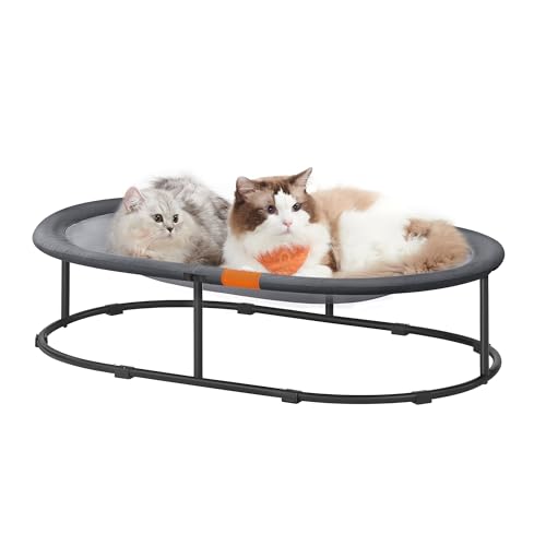 FEANDREA ELEVATED OVAL DOG BED (XXXL) - BLACK/GRAY - Like New